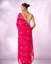 Mohey Women Pink Chiffon Saree with Stone Work
