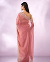 Mohey Women Pink Organza Saree with Zari Weave