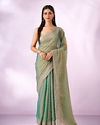 Mohey Women Sea Green Organza Saree with Zari Weave