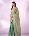 Mohey Women Sea Green Organza Saree with Zari Weave