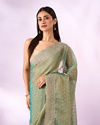 Mohey Women Sea Green Organza Saree with Zari Weave