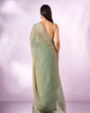 Mohey Women Sea Green Organza Saree with Zari Weave