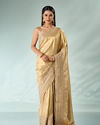 Mohey Women Cream Silk Saree with Cutdana and Sequin Work