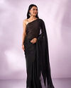 Mohey Women Purple Organza Saree with Print and Stone Work