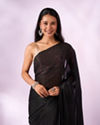 Mohey Women Purple Organza Saree with Print and Stone Work