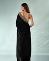 Mohey Women Black Organza Saree with Stone Work