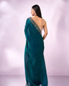 Mohey Women Blue Organza Saree with Stone Work