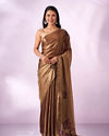 Mohey Women Purple Organza Saree with Print and Stone Work