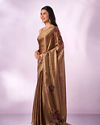 Mohey Women Purple Organza Saree with Print and Stone Work