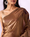 Mohey Women Purple Organza Saree with Print and Stone Work