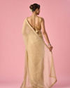 Mohey Women Beige Organza Saree with Stone Work