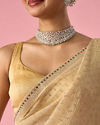 Mohey Women Beige Organza Saree with Stone Work