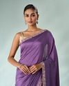 Mohey Women Purple Silk Saree with Stone Work