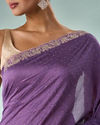 Mohey Women Purple Silk Saree with Stone Work