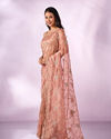 Mohey Women Pink Organza Saree with Cutdana Work