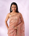 Mohey Women Pink Organza Saree with Cutdana Work