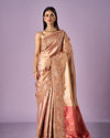 Mohey Women Pink Silk Saree with Moti and Sequin Work
