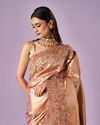 Mohey Women Pink Silk Saree with Moti and Sequin Work