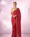 Mohey Women Pink Organza Saree with Cutdana Work