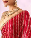 Mohey Women Pink Organza Saree with Cutdana Work