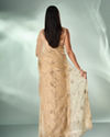 Mohey Women Beige Organza Saree with Stone Work