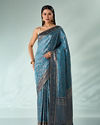 Mohey Women Light Blue Silk Saree with Stone Work