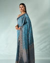 Mohey Women Light Blue Silk Saree with Stone Work