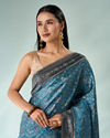 Mohey Women Light Blue Silk Saree with Stone Work