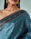 Mohey Women Light Blue Silk Saree with Stone Work