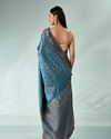 Mohey Women Light Blue Silk Saree with Stone Work