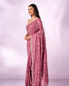 Mohey Women Dusty Pink Art Silk Saree with Stone Work
