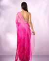 Mohey Women Pink Chiffon Saree with Print and Stone Work