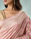 Mohey Women Light Pink Silk Saree with Weave