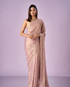 Mohey Women Purple Chiffon Saree with Cutdana Work