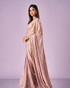 Mohey Women Purple Chiffon Saree with Cutdana Work