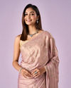 Mohey Women Purple Chiffon Saree with Cutdana Work