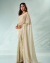 Mohey Women Green Organza Saree with Stone Work