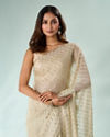 Mohey Women Green Organza Saree with Stone Work