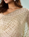 Mohey Women Green Organza Saree with Stone Work