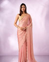 Mohey Women Pink Organza Saree with Stone Work