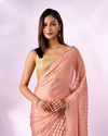 Mohey Women Pink Organza Saree with Stone Work