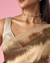 Mohey Women Green Organza Saree with Cutdana Work