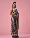 Mohey Women Indigo Blue Organza Saree with Print