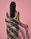 Mohey Women Indigo Blue Organza Saree with Print