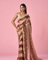 Mohey Women Maroon Organza Saree with Cutdana Work