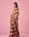 Mohey Women Maroon Organza Saree with Cutdana Work
