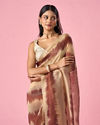 Mohey Women Maroon Organza Saree with Cutdana Work