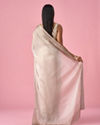 Mohey Women Cream Organza Saree with Stone Work