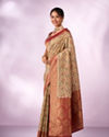 Mohey Women Cream Silk Saree with Zari and Sequin Work