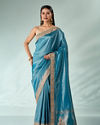 Mohey Women Green Silk Banarasi Saree with Hand Embroidery